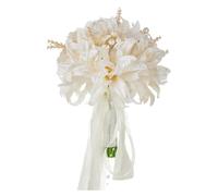 LICHENGTAI Bouquet de mariée Orchidée à la main Champagne Soie Bohème Mariage