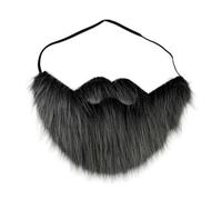 LICHENGTAI Costume de fausse barbe - Fausse moustache - Décoration de Noël - Barbe courte artificielle pour jeu de rôle - Accessoires de performance - Gris