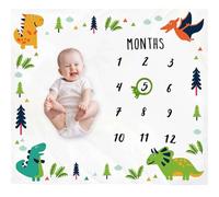 LICHENGTAI Couverture Mois Neonat Milestone 100 x 100 cm Tapis pour photo mois nouveau-né Couverture Baby Shower Neomamme