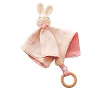 LICHENGTAI Doudou bébé bébé bébé en coton bonhomme en peluche douce en forme de lapin couverture de sécurité pour bébé et bébé