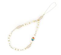 LICHENGTAI Dragonne de Lanière de Téléphone Perlée, Sangle de Chaîne de Téléphone Perlée de Couleur Arc-en-Ciel de Perle Détoile de Fruits Anti-Perdue pour Les Femmes Fille