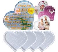 LICHENGTAI Moule en Silicone 3D en Forme de Coeur pour Résine époxy - Cadre Photo et Décor d'anniversaire de Mariage