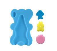 LICHENGTAI Oreiller de douche pour bébé, coussin de bain antidérapant doux pour nourrissons, siège de coussin anti-dérapant pour nouveau-né de 0 à 12 mois, Bleu, Éponge