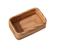 LICHENGTAI Panier rectangulaire en rotin tressé à la Main, Panier De Rangement Tressé Corbeille à Pain Panier à Pain Osier Rotin, Paniers De Nourriture De Service pour Fruits décoration de Cuisine