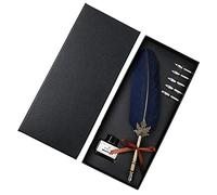 LICHENGTAI Stylo Dip à Plume Set, Rétro Stylo de Calligraphie à Plume d'Oie Calligraphie avec Encre, Plumes de Rechange, Cire à Cacheter, Sceau, Boîte Cadeau