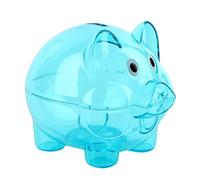 LICHENGTAI Tirelire Cochon en Plastique Bleu, Tirelire Cochon en Plastique Transparent Jouet Cadeau Tirelire Cochon Mignon pour Économiser Pièces Et Billets, Tirelire pour Garçons Filles Adultes