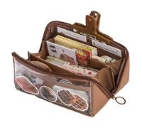 LICHENGTAI Trousse scolaire extensible grande capacité avec 4 compartiments porte-stylo, matériel scolaire stationnaire, pour filles et filles, Café, M