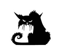Lichi Autocollant de fenêtre Chat Noir Effrayant Autocollant Mural Amovible en Vinyle