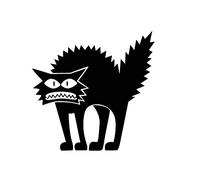 Lichi Autocollant Fenêtre Chat Noir Effrayé Autocollant Amovible en Vinyle