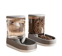 Lichi Mangeoire automatique pour chat, chien, pour animaux de compagnie de petite, moyenne et grande taille (gris, mangeoire d'eau + alimentation)
