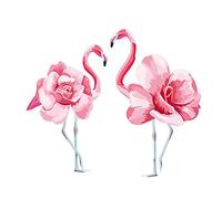 Lichi Sticker Mural Romantique Amour Flamants Roses pour décoration de Mariage Chambre Salon