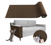 Lichi Tapis griffoir pour chat avec autocollant, anti-griffures, protection de meubles à clipser sur mur, tapis d'angle (marron, 40 x 200 cm)