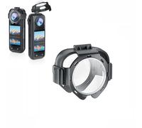 LICHIFIT Cache d'objectif en verre trempé optique à clipser pour Insta360 X5 Panoramic Camera Lens Cap HD Anti-buée Protecteurs Cadre Accessoires