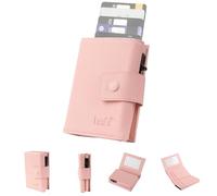 LICHIFIT Porte-cartes avec étui à cartes pop-up avec blocage RFID/NFC, protection anti-écrémage, lot de cartes minimaliste à trois volets avec fente pour argent, fenêtre pour carte d'identité et