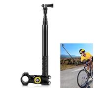 LICHIFIT Support de serrage pour guidon de moto avec tige d'extension pour DJI Osmo Action 5 Pro Insta360 X4 pour caméra d'action GoPro Support de tête avant Perche à selfie