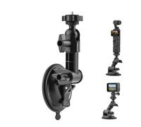LICHIFIT Support de voiture à ventouse pour caméra DJI Osmo Pocket 3 - Support de pare-brise - Adaptateur d'extension pour Insta360 X4/X3 pour GoPro Max/Hero 12 pour DJI Action 4