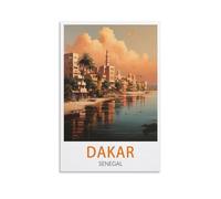 LICHNWW Dakar Poster de voyage vintage Sénégal 30 x 45 cm Décoration murale pour salon, chambre à coucher, dortoir, maison et bureau