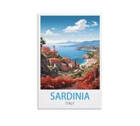 LICHNWW Sardaigne - Impression sur toile vintage pour salon, chambre à coucher, dortoir, maison, bureau - 40 x 60 cm