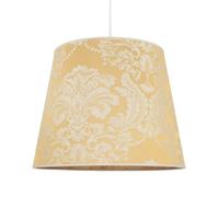 Licht-Erlebnisse Abat-jour conique en tissu doré - Design baroque - Pour ampoule E27 - Suspension en textile
