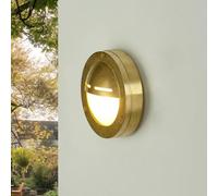 Licht-Erlebnisse Applique d'extérieur AGIA en laiton véritable et verre IP64 résistant aux intempéries G9 variable cour jardin maison applique murale applique murale lampe de bateau maritime