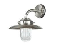 Licht-Erlebnisse Applique d'extérieur en laiton véritable verre en nickel mat IP64 porte d'entrée jardin E27 max 18W lanterne maritime applique d'extérieur balcon KAVALA