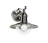 Licht-Erlebnisse Applique d'extérieur en métal art verre argenté IP44 terrasse de jardin L: 24 cm E27 Applique d'extérieur rustique maritime balcon OSLO