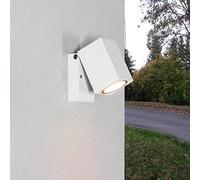 Licht-Erlebnisse Applique extérieure pivotante, Lampe extérieure blanche, Downlight, réglable, pliable, balcon, jardin, terrasse, compacte, H:10 cm, IP44, GU10, Spot mural extérieur
