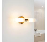 Applique miroir métal verre en laiton 2xG9 W: 22cm applique pour tableau de salle de bain applique murale salle de bain IP20