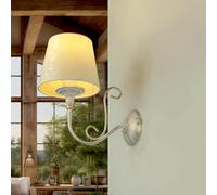 Licht-Erlebnisse Applique murale de style rustique, lampe murale baroque, shabby chic, or, antique, blanc, lampe chambre à coucher mur, H:25 cm, E27, salon, lampe murale d'intérieur