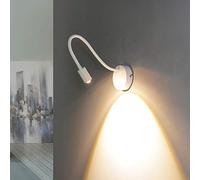 Applique murale d'intérieur LED spot flexible métal blanc 5W comprenant lampe de lecture réglable lampe de lecture applique spot chambre
