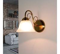 Licht-Erlebnisse Applique murale en verre métal laiton cuisine salon L:15,5 cm E14 design rustique non-éblouissante applique confortable chambre ATHEN