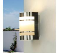 Licht-Erlebnisse Applique murale extérieure en acier inoxydable argenté IP44 Balcon Entrée L:14 cm E27 Luminaire extérieur moderne et intemporel Jardin OSLO