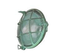 Applique murale extérieure en laiton et verre blanc IP64 pour cour et jardin 21 cm de largeur E27 max. 18 W maritime avec grille lampe de bateau pour balcon SERIFOS
