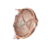 Licht-Erlebnisse Applique murale extérieure en laiton et verre cuivre antique IP64 pour entrée de maison Ø21 cm E27 lampe de bateau maritime SERIFOS