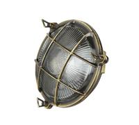 Licht-Erlebnisse Applique murale extérieure en laiton et verre cuivre IP64 pour cour et maison Ø21 cm E27 maritime ronde lampe de bateau rustique pour jardin SERIFOS