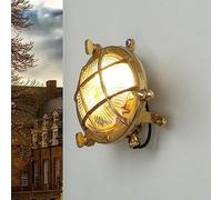 Licht-Erlebnisse Applique murale extérieure en laiton verre IP44 terrasse jardin Ø14 cm ronde G9 lampe de bateau maritime SERIFOS