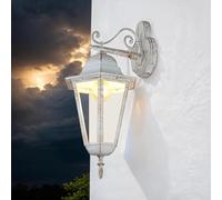 Licht-Erlebnisse Applique murale extérieure rustique 50,5 cm de haut IP44 en blanc et or verre aluminium E27 applique murale extérieure lanterne applique murale jardin cour