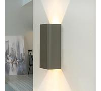 Applique murale intérieure montagnes en métal gris Up Down moderne H : 23 cm GU10 lampe chambre à coucher salon