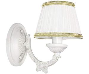 Licht-Erlebnisse Applique murale SOFIA intérieur élégant classique métal tissu shabby blanc salon chambre H: 35 E14 jusqu'à 40W applique