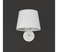 Licht-Erlebnisse Applique murale tissu métal blanc salle à manger couloir chambre H : 24 cm E27 avec interrupteur anti-éblouissement Applique intemporelle salon MAJA