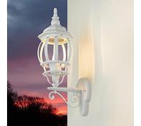 Licht-Erlebnisse Applique vintage Lampe murale avec bras Brest au design campagnard maison blanc de campagne 1 x E27 Lanterne pour jardin et terrasse