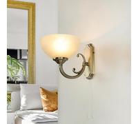 Licht-Erlebnisse Belle lampe de salon style Art nouveau en bronze E14 230 V avec cordon de serrage interrupteur applique murale