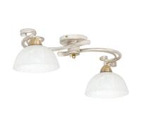 Licht-Erlebnisse Deckenleuchte Aurora 2-ampoules Shabby Blanc Verre E27
