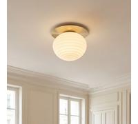 Licht-Erlebnisse Deckenleuchte Moderne Rond Verre Métal Blanc Or Ø35 cm E27