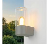 Licht-Erlebnisse Extérieur Murale Nottingham IP44 E27 Aluminium Gris Ambre