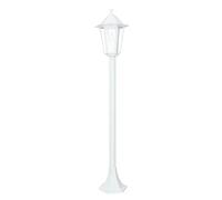 Licht-Erlebnisse Lampadaire extérieur en aluminium et verre blanc IP44 pour jardin, hauteur 105 cm, E27, lanterne rustique nostalgique, luminaire de chemin, PARIS