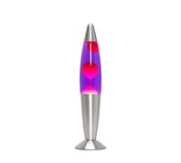 Licht-Erlebnisse Lampe à lave 36 cm rouge lilas Timmy, lampe déco rétro, G9 25 W avec interrupteur à fil, idée cadeau pour Noël, ampoule incluse, mini lampe à lave rouge lilas