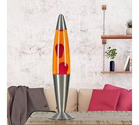 Licht-Erlebnisse Lampe à lave moderne grande, lampe de table orange rouge, 42 cm, ampoule incluse, G9 25 W avec interrupteur à fil, idée de cadeau, chambre de jeunes, salle de fête, lampe rétro