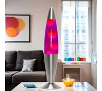 Licht-Erlebnisse Lampe à Lave Rouge Violet, Argent, Lampe à Lave, 42 cm de haut, G9, ampoules incluses, apaisante, relaxante, d'ambiance, cadeau, Lampe de Table Rétro, JENNY