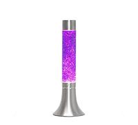 Licht-Erlebnisse Lampe à Lave Verre Aluminium en Argent Violet Paillettes Salon H:37,5 cm G9 ampoules incluses Lampe de Table Rétro Paillettes YVONNE